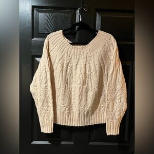 White House Black Market Petal Pink Cable Knit Sweater